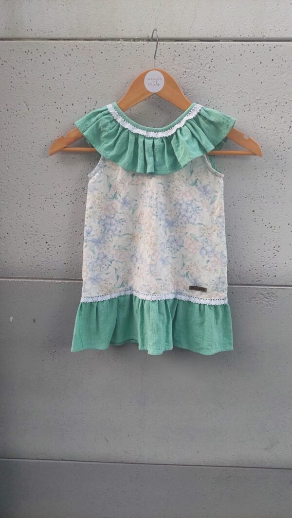 Vestido combinado menta