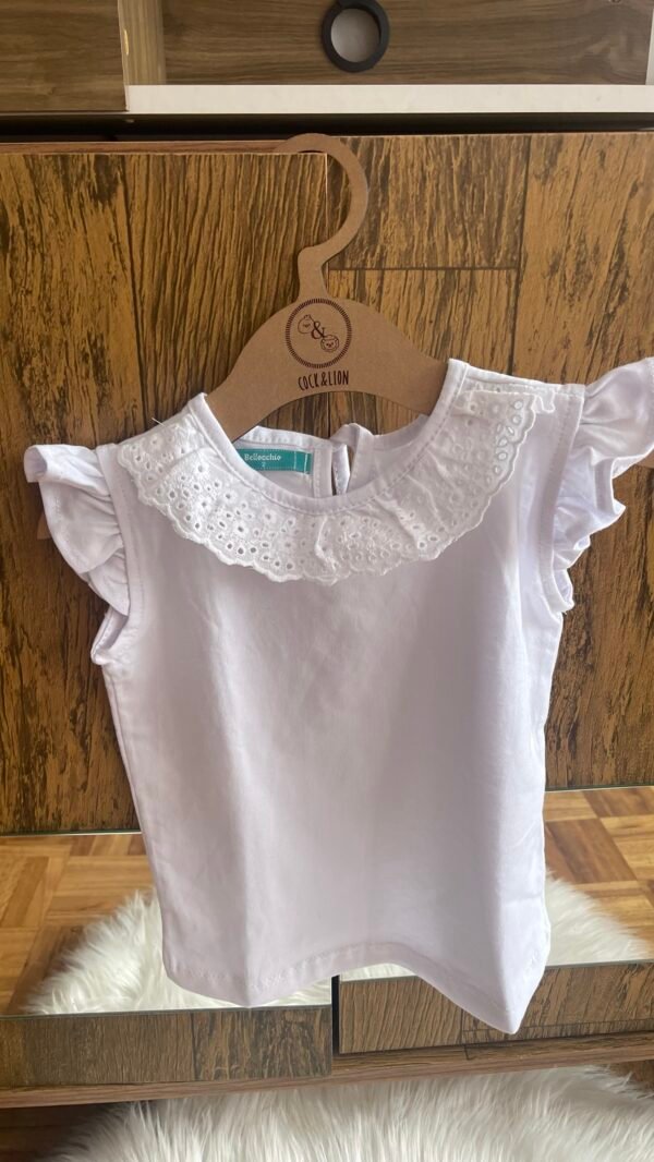 Blusa cuello broderie