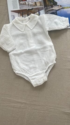 body camisa Suki blanco cuello camisero