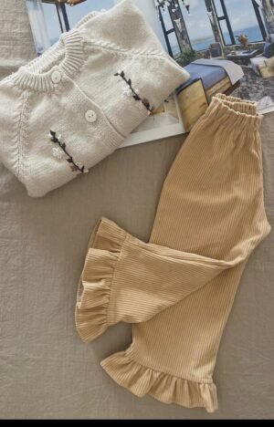 pant pana beige trama gruesa Pantalon Rita