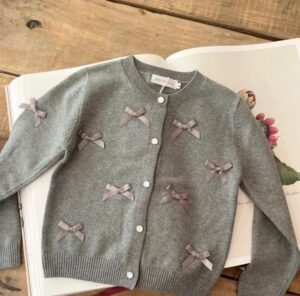 saco ribbon tejido gris Saco Nina