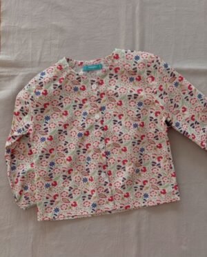 blusa polita estampada sin cuello estampado rojo camisa Catania estampada con rojo