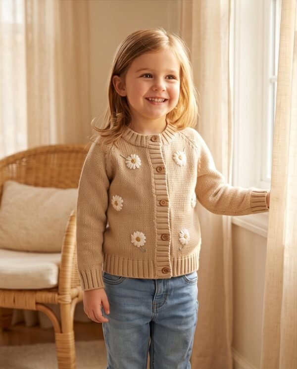 saco Margaritas beige bordado