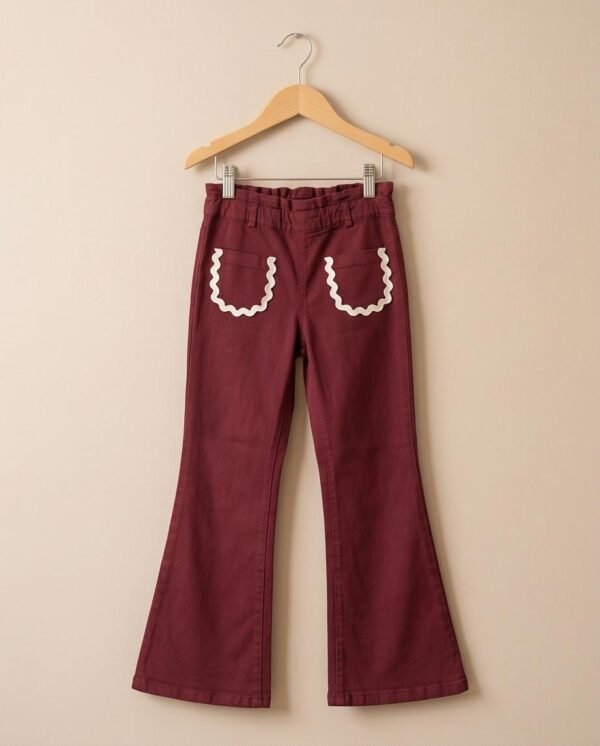 pantalon picot bordeau